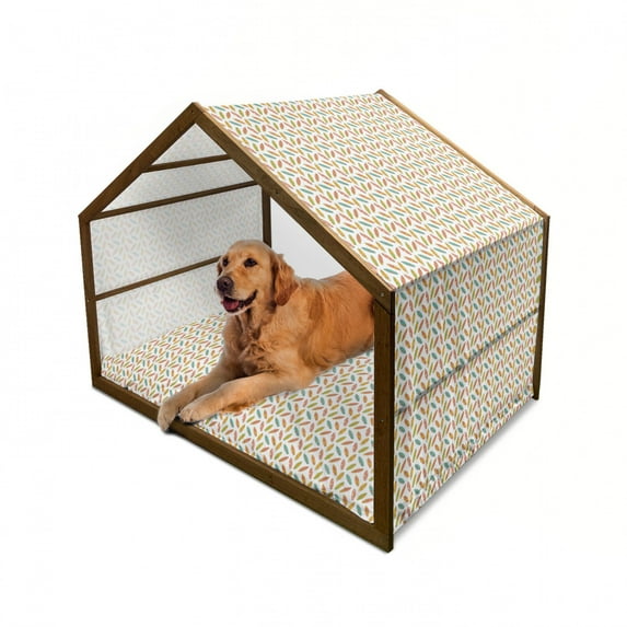 Surfboard Pet House, Fun Colorful Surfing Boards Water Sports Summer Tropical Beach Activity Hawaii, Outdoor & Indoor Portable Dog Kennel with Pillow and Cover, 5 Sizes, Multicolor, by Ambesonne