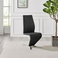thumbnail image 5 of Willow Faux Leather Chrome Z Dining Chairs, Black (Set of 2), 5 of 6