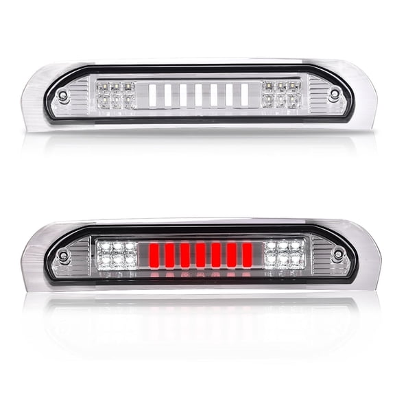 LED 3rd Brake Light, Fit for 2002-2008 Dodge Ram 1500/2003-2009 Dodge Ram 2500 3500 LED Third Brake Light Cargo Chrome Housing Clear Lens