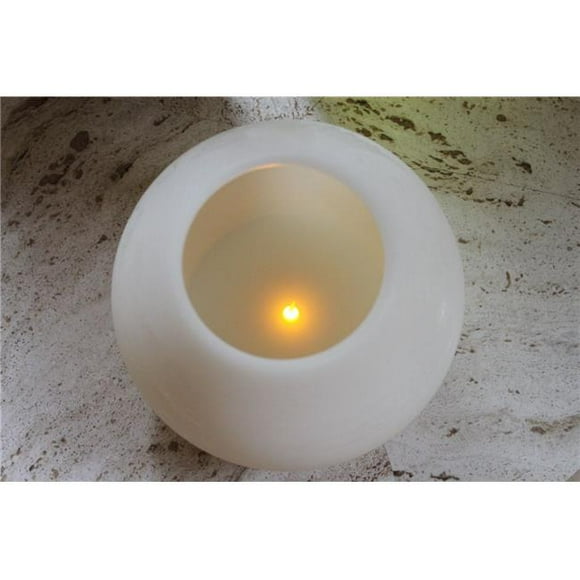 EcoGecko 87002 6 Pouces Wax Moonsphere LED Bougie Sans Flamme avec Minuterie de 5 Heures