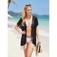thumbnail image 5 of HAPPY BAY Women's Chiffon Summer Beach Open Front Holiday Kimono Beachwear Duster Cardigans XL-XXL Jet Black_AB738, 5 of 5