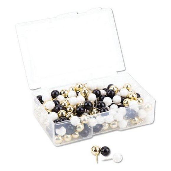 U Brands UBR3084U0624 0.437 in. Plastic Fashion Sphere Push Pins, Assorted Color - Pack of 200