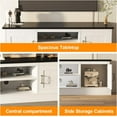 thumbnail image 6 of Farmhouse TV Stand for 65 Inch TVs Entertainment Center with Storage Cabinets Modern Media Console Table，White&black, 6 of 7