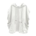 thumbnail image 2 of Sudadera con capucha sin mangas para hombre, color blanco, con bolsillos, transpirable, suave y holgada, para gimnasio, citas y compras, talla XL, 2 of 8