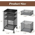 thumbnail image 3 of Rolling File Cart with 3 Drawers, Under Desk Storage Mobile Filing Cabinet for Home Office, Hanging File Folders Organizer, Utility Cart with Wheels, Printer Stand, Black, 3 of 7