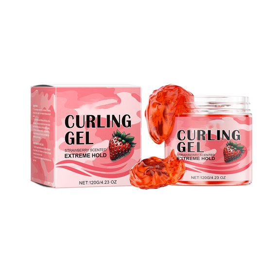 Strawberry Strong Hold Hair Gel - Long-Lasting Hair Styling Wax, Non-Greasy Shine Finish, Nourishing Formula for All Hair Types, 16.9 fl oz (500ml), Salon Styling Gel, Christmas, Thanksgiving Gift