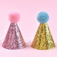 thumbnail image 5 of Puppy Birthday Hat Unique Glittering Elegant Party Hat for Small Dog Hat Pet Christmas Costume Furry Brimmed, 5 of 8