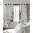 thumbnail image 3 of Easter Blackout Curtains 84 Inches Long, Spring Rabbit Eggs Flowers Leaves Grey Plaid Thermal Insulated Black Out Curtains, Darkening Window Curtain Drapes for Bedroom Living Room 42"x84" 2 Panels, 3 of 9