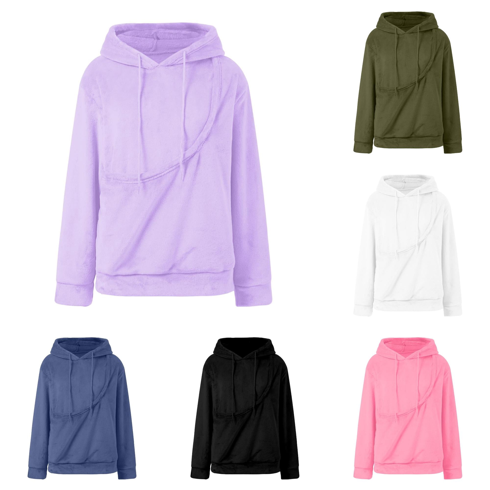 Rggeeun Girls Sweatshirt Cute Pet Pouch Hoodie Long Sleeve Tops with Drawstring Dog Carrier Soft Pullover Daily Wear Purple 11-12 Years
