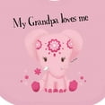 thumbnail image 4 of Inktastic Aditi My Grandpa Loves Me Pink Elephant Beautiful Girls Baby Bib, 4 of 4