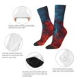 thumbnail image 3 of Yiaed Red And Blue Fire Print Great elasticity Crew Socks Sports socks for Men and Women, 3 of 5