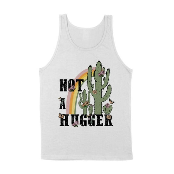 Not a Hugger Tank Top Unisex Large White