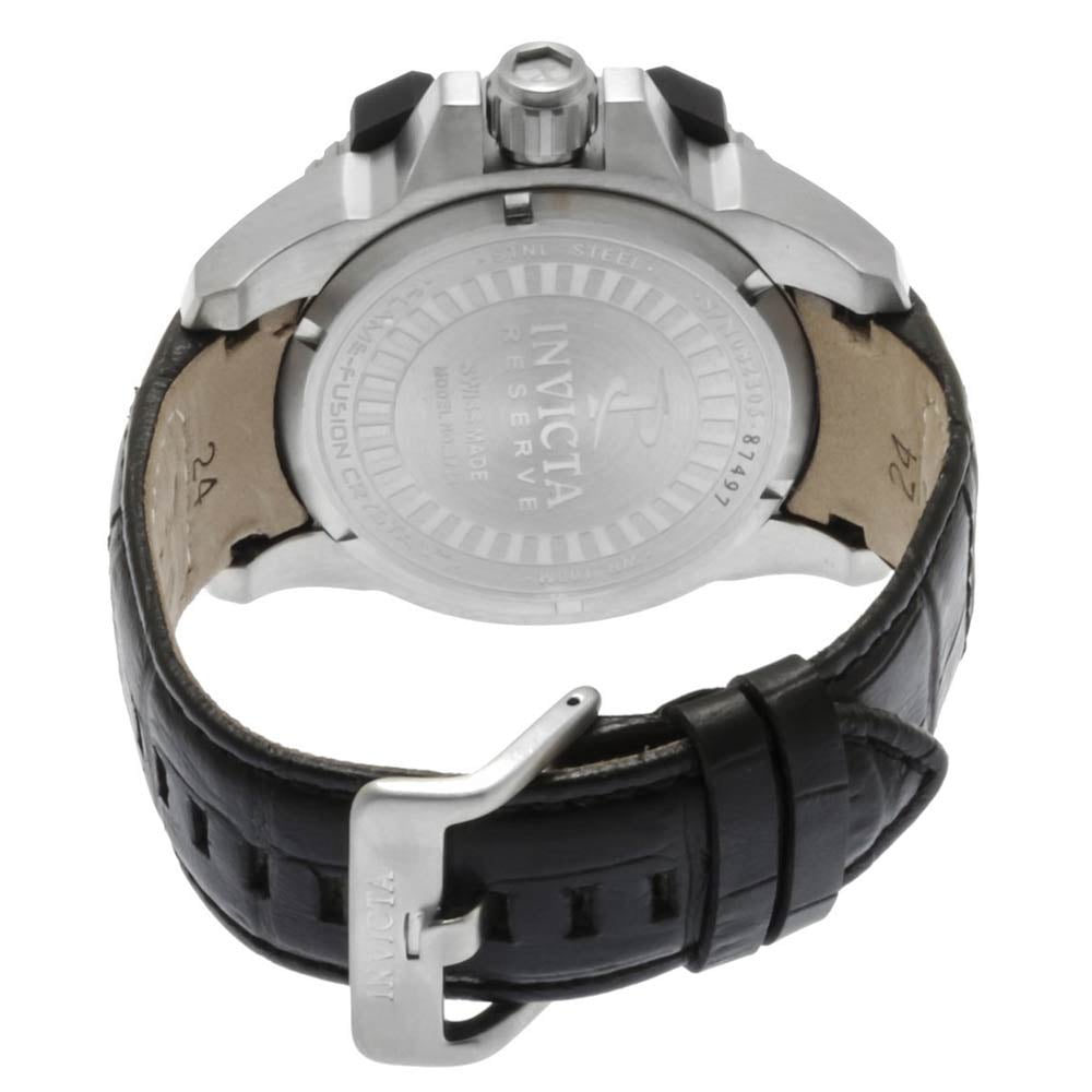 Invicta Men's 1725 Arsenal Reserve Black MOP Dial Black Leather Watch