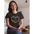 thumbnail image 2 of Peace Cats And Love Heart Paws Symbol Women Black T-Shirt, Female x-Large, 2 of 4