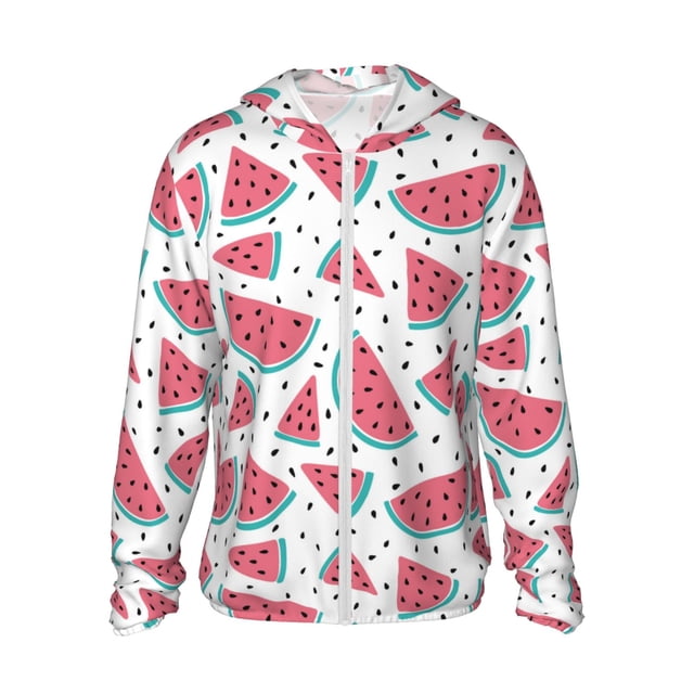 Vsdgher Sweat à Capuche Adulte Imprimé Melon D\'eau pour Hommes Femmes, Manches Longues Protection Solaire Pêche pour Course Natation-Moyen