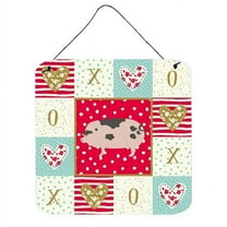 Caroline's Treasures CK5367DS66 Gloucester Old Spot Pig Love Wall or Door Hanging Prints, Red, 6x6, multicolor
