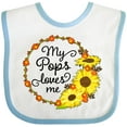 thumbnail image 3 of Inktastic My Pops Loves Me with Sunflower Wreath Boys or Girls Baby Bib, 3 of 4
