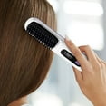 thumbnail image 2 of PONPRNGY Cordless Hair Straightener Brush, Portable Hair Straightening Brush for Travel, USB Rechargeable, Lightweight Mini Hot Hair Brush Comb for Women, Anti-Scald, 2 of 6