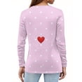 thumbnail image 5 of Garbnen Polka Dot Women's Valentine Tops Heart Printed Crew Neck Shirts for Women Long Sleeve Spring Women Pullover, 5 of 5