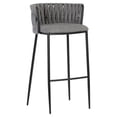 thumbnail image 2 of Home Square Sarai 30" Fabric and Steel Barstool in Koala Gray/Black - Set of 3, 2 of 8