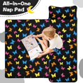 thumbnail image 4 of Butterfly and Multicolor Black Pattern Teens Toddler Nap Mat with Pillow, Sleeping Mat Bag for Preschool Daycare 50"x20", 4 of 6