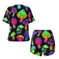 thumbnail image 5 of Picia Bright Mushrooms Pajamas Sets for Women Soft Short-Sleeved Pjs with Lounge Shorts Two Piece Sleepwear-XX-Large, 5 of 9
