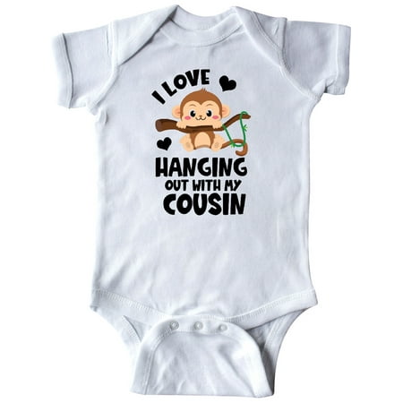 

Inktastic Monkey I Love Hanging out with My Cousin Gift Baby Boy or Baby Girl Bodysuit