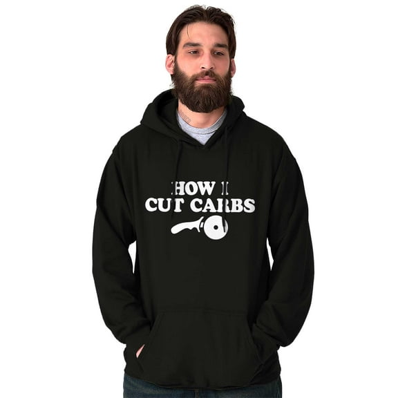How Cut Carbs Cutter Foodie Pizza Unisex Plus Fleece Graphic Hoodie Brisco Brands 2X