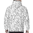 thumbnail image 7 of Honeii Black White Music Pattern Mens Hoodies Men's Loose Sleeve Sweatshirt,Pullover Hooded Sweatshirt for Men,Essentials Hoodie-Medium, 7 of 7