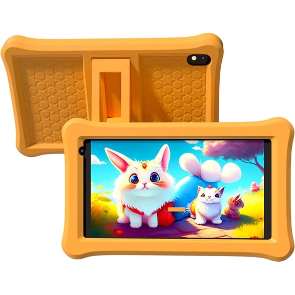 Kids Tablet 7 inch Android 12 Tablet for Kids, 4GB RAM 32GB ROM Learning Tablet with Case, Bluetooth, WiFi, Dual Camera Toddler Tablet with Shockproof Case