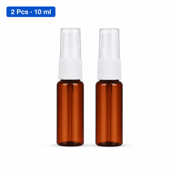 2Pcs 10ml Empty Refillable Spray Bottles, Clear Plastic Fine Mist Atomizer Vials with Dust Caps, Portable Travel Liquid Storage Containers for Daily and Outdoor Use