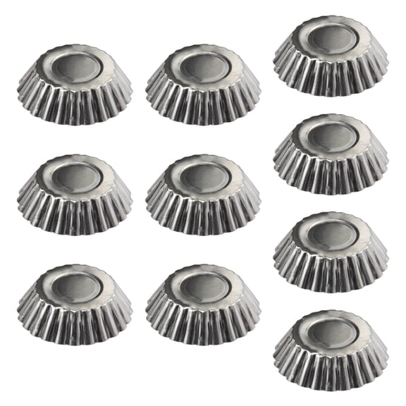 Tizuqe 10Pcs Round Eggs Tart Molds Aluminium Mini Tart Pans Cupcakes and Muffins Cups