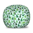 thumbnail image 1 of Northwoods Storage Toy Bag Chair, Pattern with Silhouettes Fir Trees and Pines Winter Forest, Stuffed Animal Organizer Washable Bag, Small Size, Dark Green Pale Blue, by Ambesonne, 1 of 3
