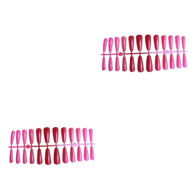 Soidarity 24 Uds. De uñas artificiales, extralargas, con gradiente, puntas de uñas postizas, decoración para mujeres, accesorio de manicura para mujeres rojo 2piezas Soidarity CBP456228