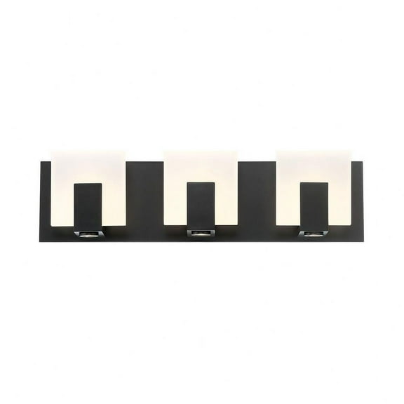 Transitional 3-Light Led Bathbar with Frosted Acrylic 5 X 20 inches Vanity & Bath-Black Finish Bailey Street Home 79-Bel-4186955