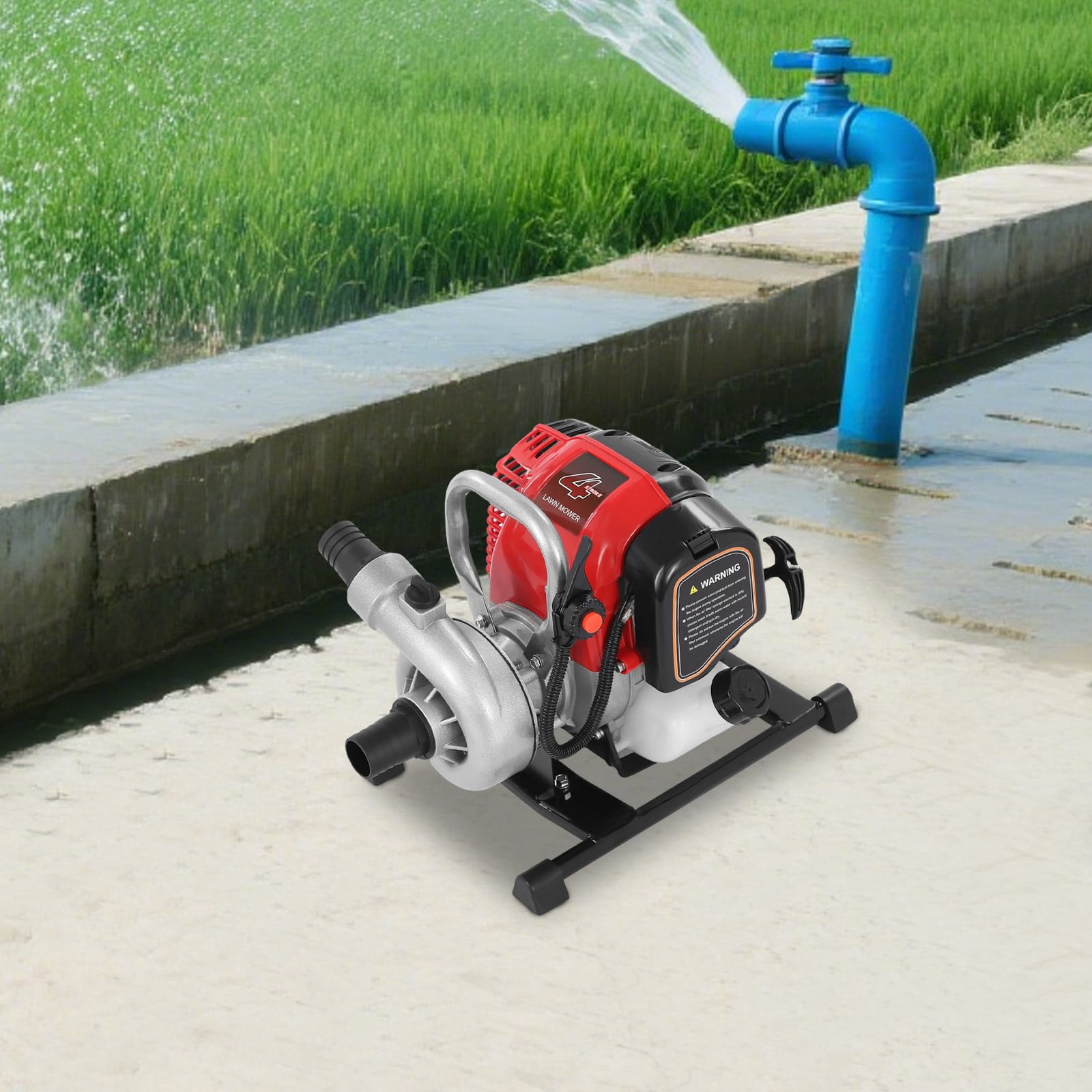 31CC 1.5 inch 4 Stroke Portable Gasoline Engine Water Pump, 1.6HP 36.5cc Gas Powered Water Transfer Pump with Maximum Speed 6500RPM for Farmland Garden Watering/Irrigation Pool