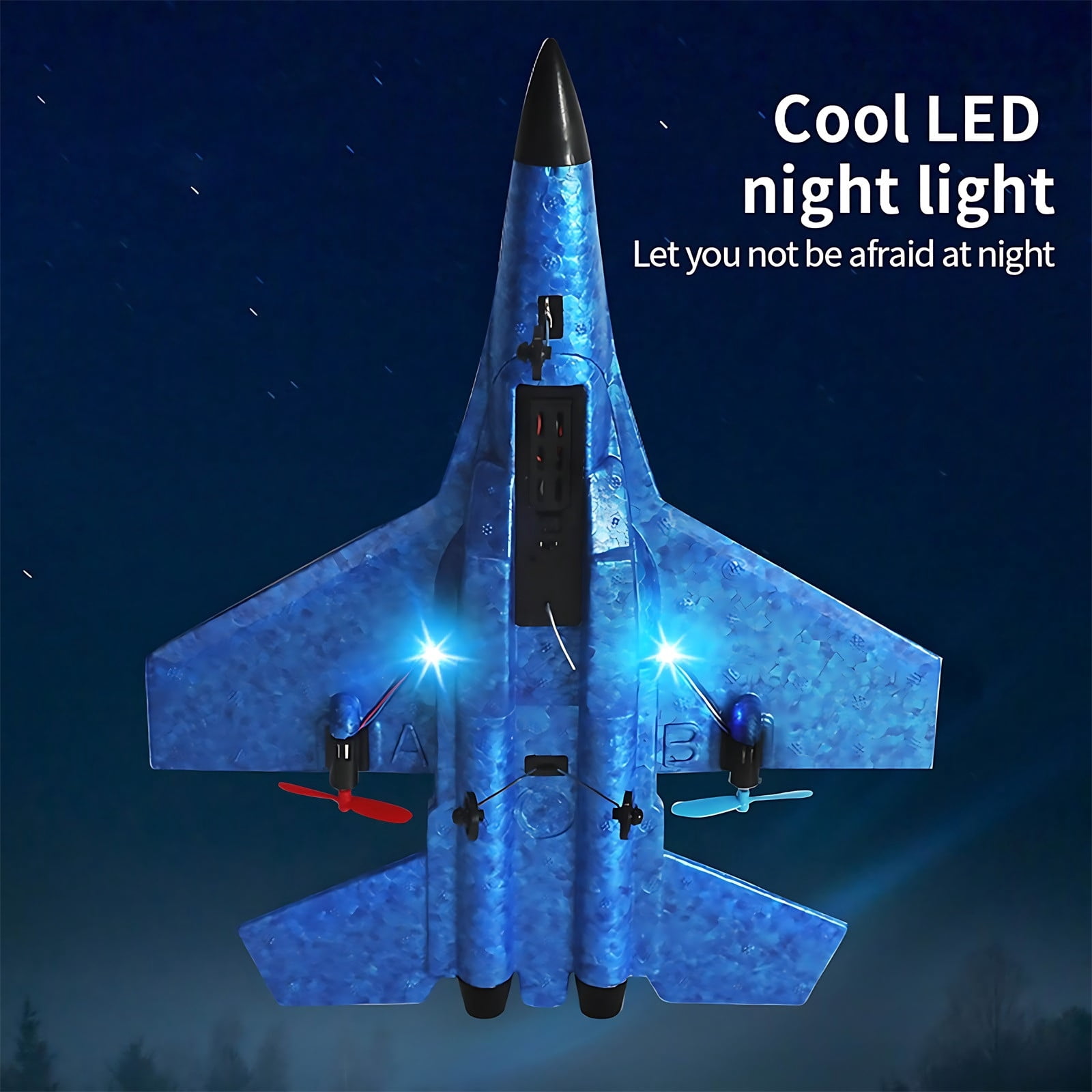 2025 New Gliders Airplane, Upgrade RC Plane Remote Control Glider Airplanes 2.4 GHZ, Collision Nose RC Plane  with Lights for Age 8-10 Years Old and Beginners (Blue)