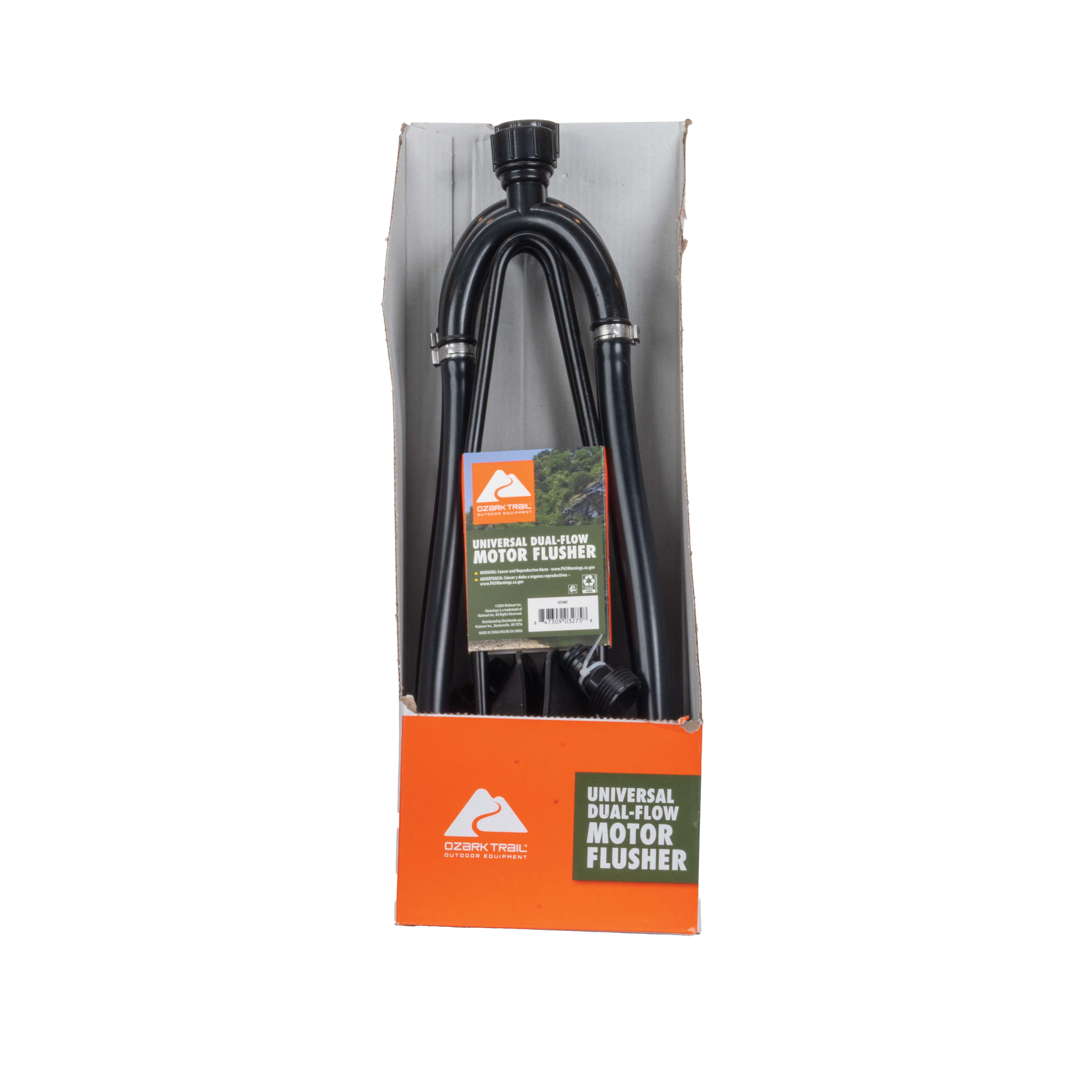 Ozark Trail Dual Flow Motor Flusher for Outboard Boat Engines, Dual Water Feed Engine Flush Tool with Hose Connection
