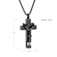 thumbnail image 2 of Men Women Crucifixion Cross with Birthstone Necklace Urns for Cremation Ashes Holder Keepsake Pendant Memorial Jewelry, 2 of 6