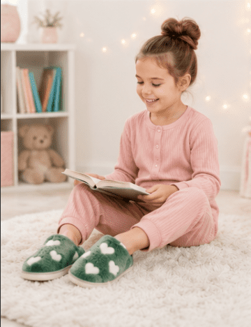 Walmart Girl's Mom and Me Family Matching Slippers, Sizes 1-2