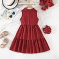 thumbnail image 4 of XXWXYD Girls Summer Dress Pearl Collar Boho Beach Tank Sundres𝗌 Casual Smoc𝗄ed 𝖳iered Maxi Vacation Holiday Dress, 4 of 7