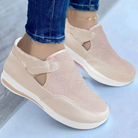 

Flat Heel Mesh Breathable Hook Loop Comfortable Large Size Casual Shoes