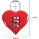 thumbnail image 2 of Paquete de 2 candados en forma de corazón con código numérico, rojo, candado de combinación pequeño de 3 dígitos para maletas,, 2 of 5