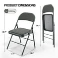thumbnail image 4 of Ktaxon 4 Pack Folding Chairs Foldable Event Chairs with Metal Frame and Soft Fabric Cushion and Back Wedding Party Gray and Black, 4 of 10