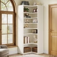 thumbnail image 6 of Tribesigns 65 Inch Corner Bookshelf, 9-Tier Modern Bookshelf, Wooden Standing Display Shelf, Tall Corner Shelves for Living Room, Bathroom, Bedroom, Home Office, White, 6 of 8