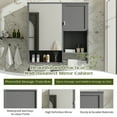 thumbnail image 4 of 29"Bathroom Medicine Cabinet, Wall Mounted Wood Storage Cabinet with Mirror,Adjustable Shelf,Towel Bar, Over Toilet Storage Organizer for Laundry Room, 4 of 9