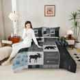 thumbnail image 4 of Manfei Bear Deer 2pcs Bedding Comforter Set,Geometric Buffalo Twin Comforter Sets,Woodland Wildlife Bedding Set,Breathable Animal Bedroom Decoration,Reversible, 4 of 8