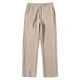 thumbnail image 6 of Havenx Wide Leg Sweatpants for Men Drawstring Elastic Waist Sweat Pants with Pockets Wide Leg Bottom Textured Trendy Lounge Casual Gym Breathable Pant,Khaki S, 6 of 6