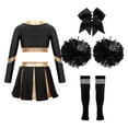 thumbnail image 2 of YONGHS Cheering Costume for Girls Crop Top with Pleated Skirt Cheerleading Halloween Party Outfits A Black 12, 2 of 5