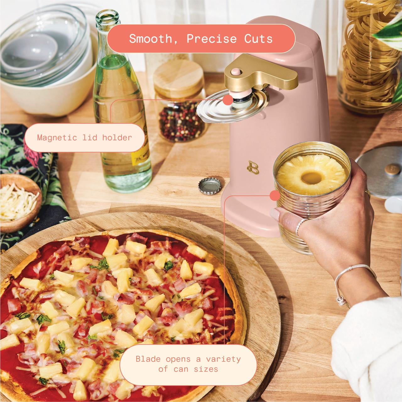 Beautiful Easy-Prep Electric Can Opener, Rose by Drew Barrymore